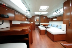 The sailboat's saloon for your skippered yacht charter holidays in Greek isles
