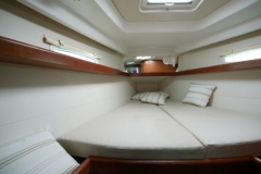 The sailboat's cabine for your skippered yacht charter vacations in Greek isles