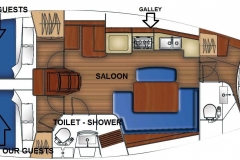 The yacht of your chartered sailing holidays in the Greek Islands